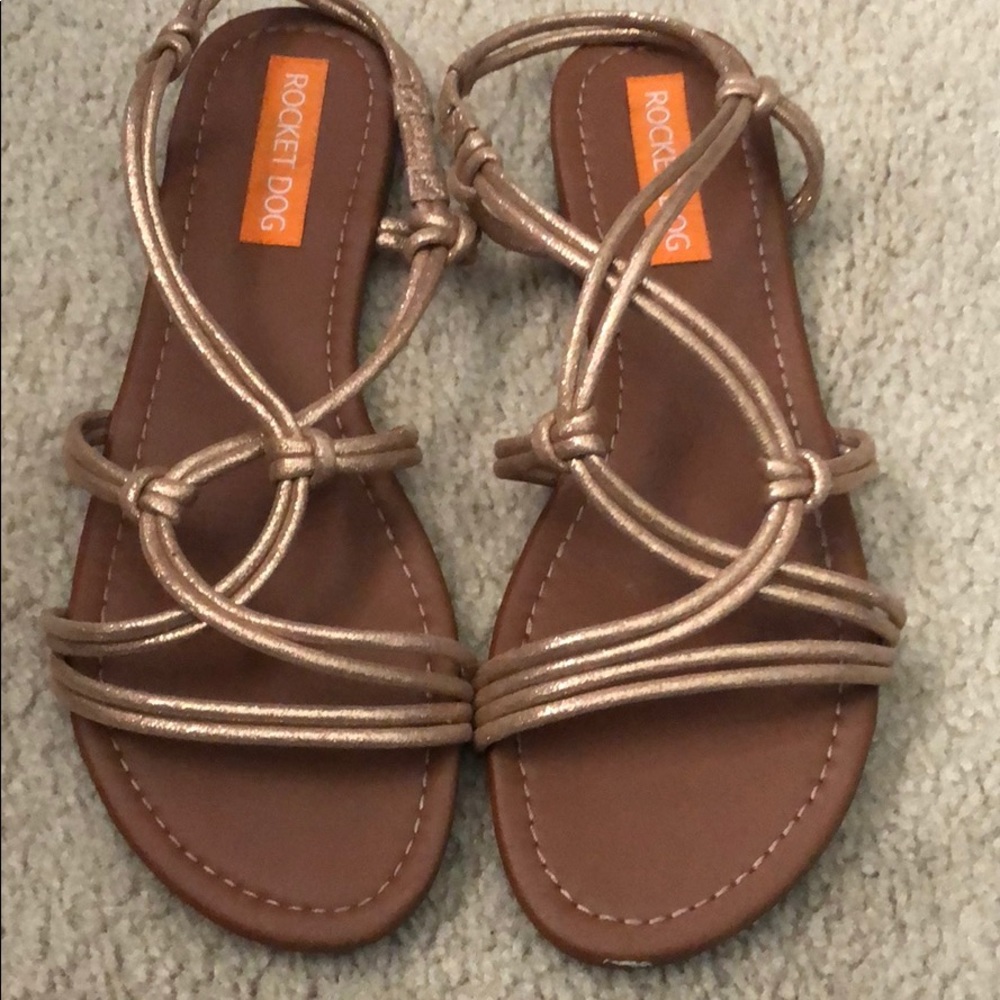 Metallic sandals